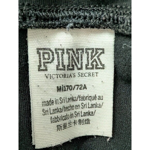 Victoria's Secret PINK Y2K Bling Sequin Hi Rise Black Leggings Gray Waistband M - Picture 5 of 5